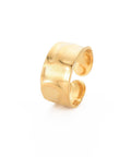 BeadsBalzar Beads & Crafts Ion Plating 304 Stainless Steel Hammered Flat Open Cuff Ring
