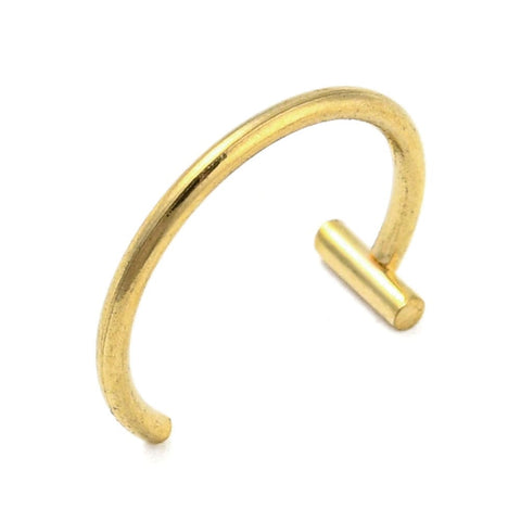 BeadsBalzar Beads & Crafts Ion Plating(IP) 304 Stainless Steel Lip Rings Piercing Jewelry, Nose Studs Body Jewelry, Golden, 10x12.5mm