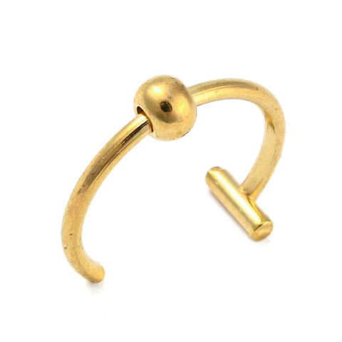 BeadsBalzar Beads & Crafts Ion Plating(IP) 304 Stainless Steel Lip Rings Piercing Jewelry, Nose Studs Body Jewelry, Golden