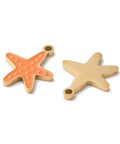 BeadsBalzar Beads & Crafts Ion Plating(IP) 304 Stainless Steel Pendants, with Enamel, Starfish Charm, Golden  13x16mm