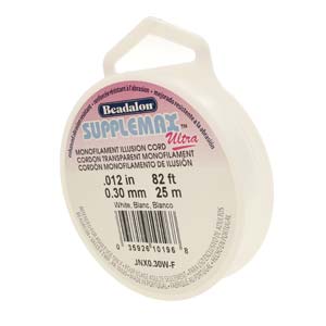BeadsBalzar Beads & Crafts (JNX0.30W-F) Supplemax Ultra 0.30mm (.012 in) White (25MTRS)