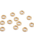 BeadsBalzar Beads & Crafts (JR4396A) 8 X 0.8MM (JR4396X) Stainless steel Jump Rings Golden  (CHOOSE SIZES) (30 PCS)