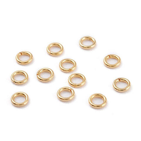 BeadsBalzar Beads & Crafts (JR4396F) 4X0.7MM (JR4396F-150PC) Stainless steel Jump Rings Golden  4x0.7mm (150 PCS)