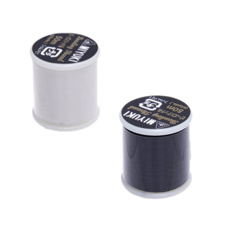 BeadsBalzar Beads & Crafts (K4570-BULK1) MIYUKI THREAD WHITE & BLACK 2 ROLLS / 50M EACH