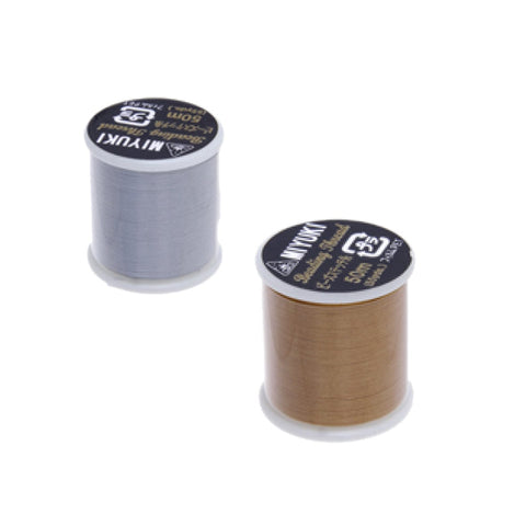BeadsBalzar Beads & Crafts (K4570-BULK2) Miyuki Thread Silver  & Gold (2 rolls / 50 Meters)