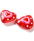 BeadsBalzar Beads & Crafts Lampwork Enamel Glass Beads, Heart, Crimson 20x19.5mm