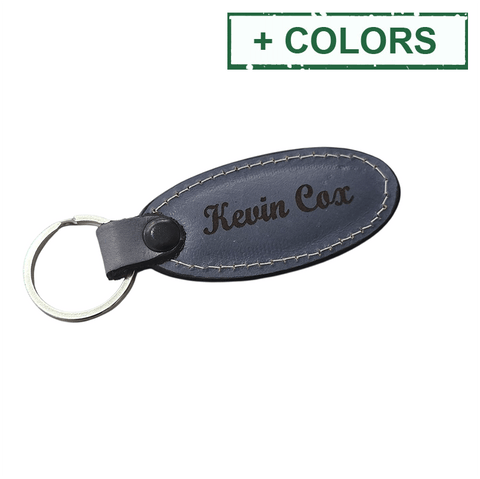 BeadsBalzar Beads & Crafts Laser engraved personalised Genuine Real Buffalo Leather Key Rings Dyed