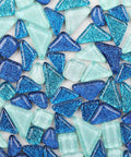 BeadsBalzar Beads & Crafts LIGHT BLUE MIX Irregular Transparent Glass Cabochons, Mosaic Tiles, for Home Decoration or DIY Crafts