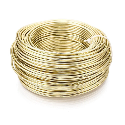 BeadsBalzar Beads & Crafts LIGHT GOLD Aluminum Wire, Flexible Craft Wire, 1.5mm (15 Gauge); 100m/500g