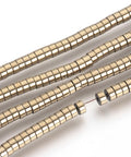 BeadsBalzar Beads & Crafts (HB6123B) Synthetic Hematite Beads Spacers , Heishi platinum Plated 4mm