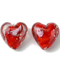 BeadsBalzar Beads & Crafts LuminousGold Sand Lampwork Beads, Glow in the Dark, Heart, Red Size: about 20.5mm