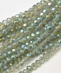 BeadsBalzar Beads & Crafts MEDIUM SEA GREEN (BE8038-07) (BE8038-X) Faceted Round Full Rainbow Plated Electroplate Glass Beads 4mm (1 STR)