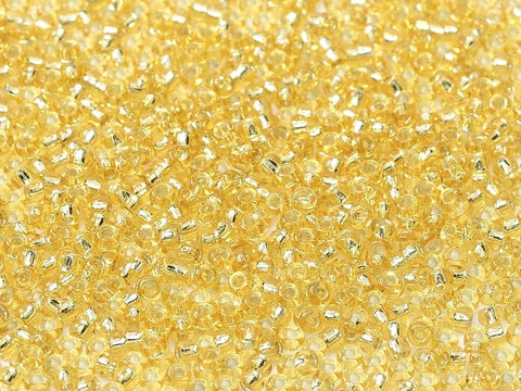 BeadsBalzar Beads & Crafts (MSB11-0003-250G) MIYUKI SEED BEADS 11/0 SILVER LINED GOLD (250 GMS)