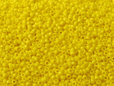BeadsBalzar Beads & Crafts (MSB11-0404) MIYUKI SEED BEADS 11/0 OPAQUE YELLOW (25 GMS)