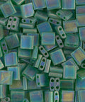 BeadsBalzar Beads & Crafts (MTL-0146FR-50G) MIYUKI TILA BEADS MATTED TRANSPARENT GREEN AB (50 GMS)