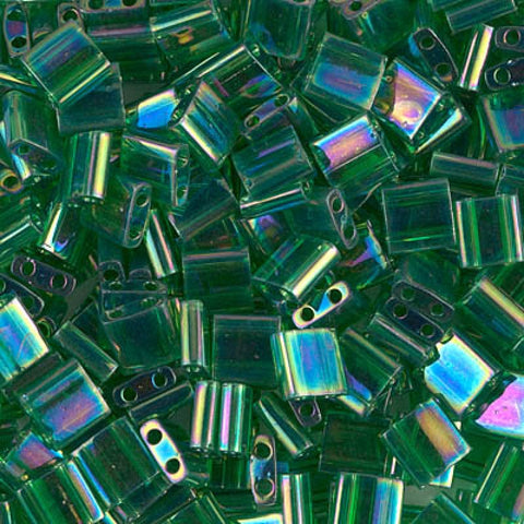 BeadsBalzar Beads & Crafts (MTL-0179-50G) MIYUKI TILA BEADS TRANSP GREEN AB (50 GMS)