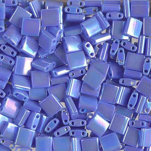 BeadsBalzar Beads & Crafts (MTL-0483-50G) MIYUKI TILA BEADS OPAQUE PERIWINKLE AB (50 GMS GMS)
