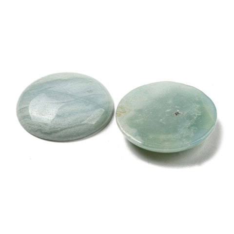 BeadsBalzar Beads & Crafts Natural Amazonite Cabochon Flatback , Half Round/Dome, about 34mm