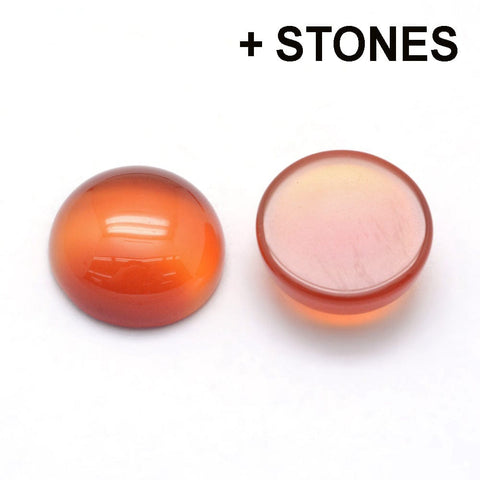 BeadsBalzar Beads & Crafts Natural Cabochons Flatbacks, Half Round, 12mm