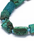 BeadsBalzar Beads & Crafts Natural Chrysocolla Beads, Frosted, Nuggets, 6-7mm in diameter, 7-12mm long