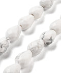 BeadsBalzar Beads & Crafts Natural Howlite Beads, Faceted Teardrop, 10x7mm, Hole: 1.2mm