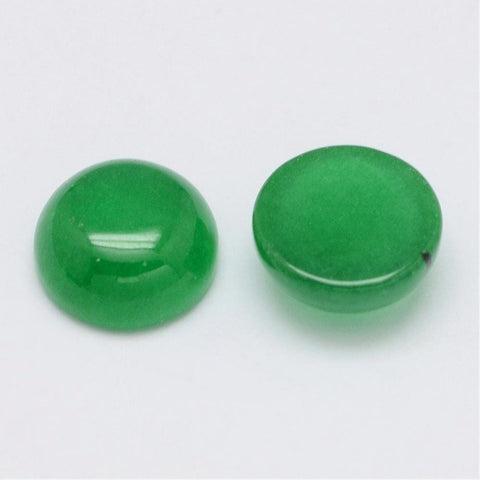BeadsBalzar Beads & Crafts NATURAL JADE Natural Semi-Precious Cabochons, Half Round, Dyed 8mm