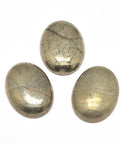 BeadsBalzar Beads & Crafts NATURAL PYRITE Synthetic & Natural Cabochons Flatbacks, Oval, Light 14mm
