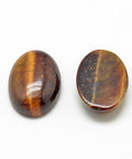 BeadsBalzar Beads & Crafts NATURAL TIGER EYE Synthetic & Natural Cabochons Flatbacks, Oval, Light 14mm