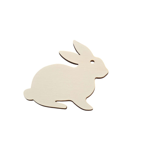 BeadsBalzar Beads & Crafts NATURAL Wood Rabbit Craftable Easter Charm