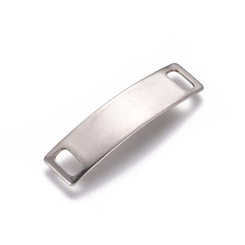 BeadsBalzar Beads & Crafts Non-Tarnish 201 Stainless Steel Links connectors, Stamping Blank Tag,  6x24.5mm