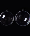 BeadsBalzar Beads & Crafts Openable Transparent Plastic Pendants, Fillable Plastic Bauble Christmas Ornament, Round, Clear 8cm