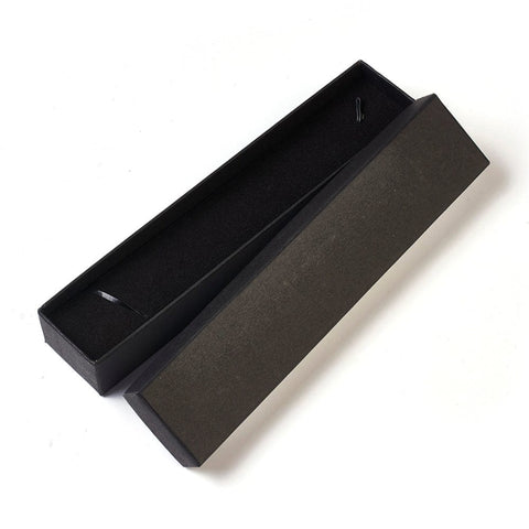 BeadsBalzar Beads & Crafts Paper Cardboard Jewelry Boxes, Necklace Box, Rectangle, Black