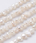 BeadsBalzar Beads & Crafts (PE9116-54) Natural Cultured Freshwater Pearl Beads, Nuggets, Seashell Color, 6~9x5~6x3~4mm (1 STR)