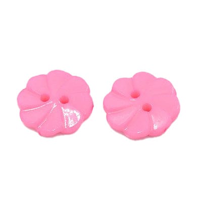 BeadsBalzar Beads & Crafts PINK Acrylic Buttons, 2-Hole, Dyed, Flower, Size: about 18mm