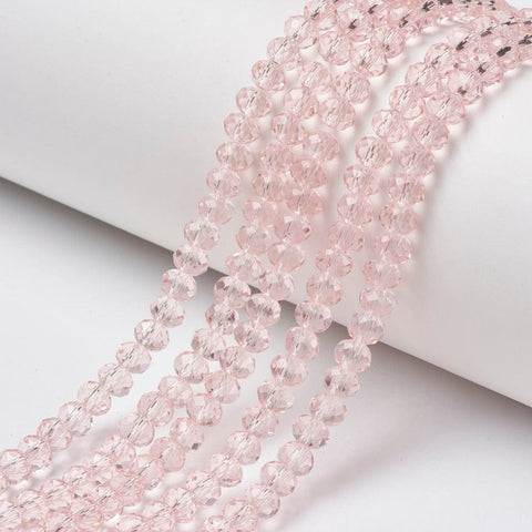 BeadsBalzar Beads & Crafts PINK (BE8827-D10) (BE8827-D08) Glass Beads Strands, Faceted, Rondelle, Cyan, 3.5x3mm (1 STR)
