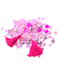 BeadsBalzar Beads & Crafts PINK Mixed Pack of 2 Tassels and Glass & Acrylic Beads