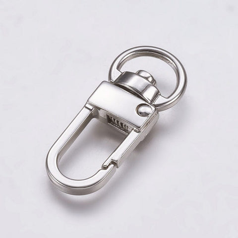 BeadsBalzar Beads & Crafts PLATINUM (BC8910-P) (BC8910-X) Zinc Alloy Swivel Clasps, Swivel Snap Hook,  34mm (4 PCS)