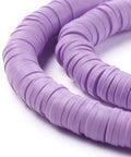 BeadsBalzar Beads & Crafts PLUM Polymer Clay Beads, Disc Heishi Beads 6mm
