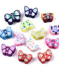 BeadsBalzar Beads & Crafts Polymer Clay Butterfly Beads, Mixed  8~10x10~12mm
