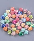 BeadsBalzar Beads & Crafts RANDOMLY MIXED COLORS Synthetic Coral Beads, Dyed, Flower, 10mm