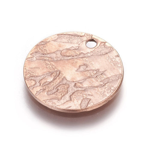 BeadsBalzar Beads & Crafts ROSE GOLD (SP8852-RG) (SP8852-X) Stainless Steel Pendants, Electrophoresis 15mm (5 PCS)