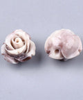 BeadsBalzar Beads & Crafts ROSY BROWN Synthetic Coral Beads, Dyed, Flower, 10mm