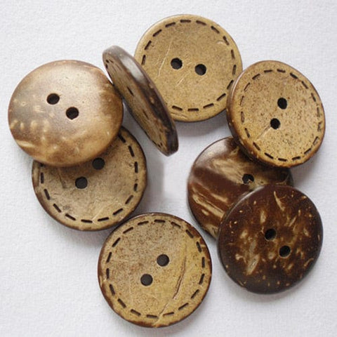 BeadsBalzar Beads & Crafts Round 2-Hole Buttons, Coconut Button, 20mm