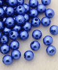BeadsBalzar Beads & Crafts ROYAL BLUE Imitation Pearl Acrylic Beads, Dyed, Round, 4mm