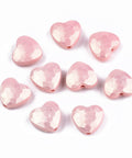 BeadsBalzar Beads & Crafts SALMON (AH8780G) (AH8780-X) Spray Painted Acrylic Rubberized Style, Faceted, Hearts, 10.5x11.5x5mm (30 GMS / +- 70 PCS)