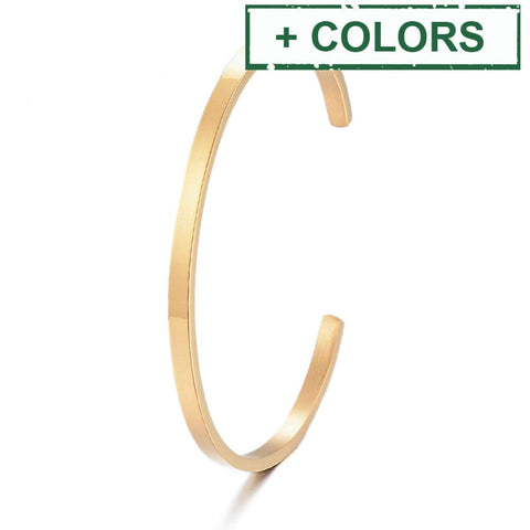 BeadsBalzar Beads & Crafts (SB8231-X) 304 Stainless Steel Cuff Bangle, 6.1~6.5cm inner diameter, 3.5mm wide