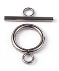 BeadsBalzar Beads & Crafts (SC4613B-6SET) 304 Stainless Steel Ring Toggle Clasps, (6 SETS)