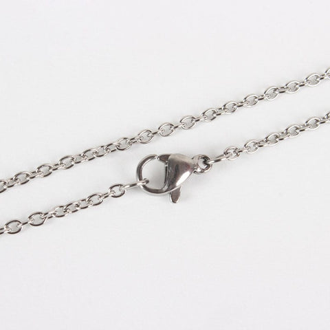 BeadsBalzar Beads & Crafts (SC4721-3PC) 304 Stainless Steel Cable Chain Necklace , Platinum (45cm) (3 PCS)