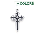 BeadsBalzar Beads & Crafts (SC8766-X) 304 Stainless Steel Pendants, with Enamel, Cross, 33.5x20mm (2 PCS)