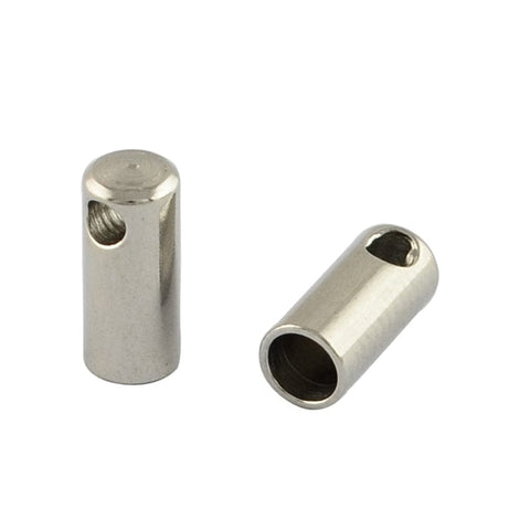 BeadsBalzar Beads & Crafts (SE4706-50PC) 304 Stainless Steel Cord Ends, Stainless Steel Color (50 PCS)